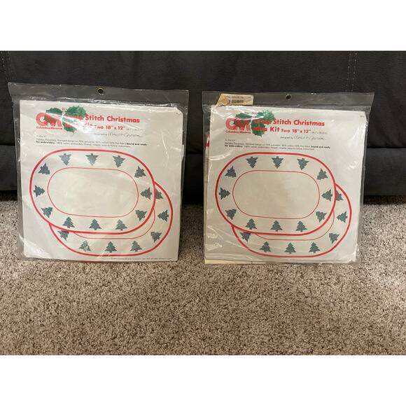 Set of 2 Pr Cross Stitch Christmas Idea Kit Meredith Gladstone Columbia-Minerva - Picture 1 of 6